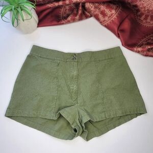 Ecote Shorts Cotton Linen Green Size 0